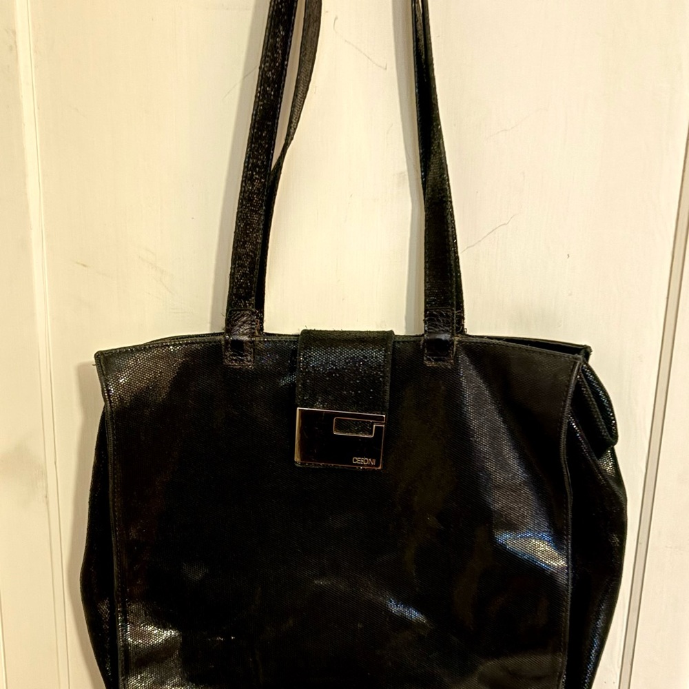Cecconi sparkly black bag.